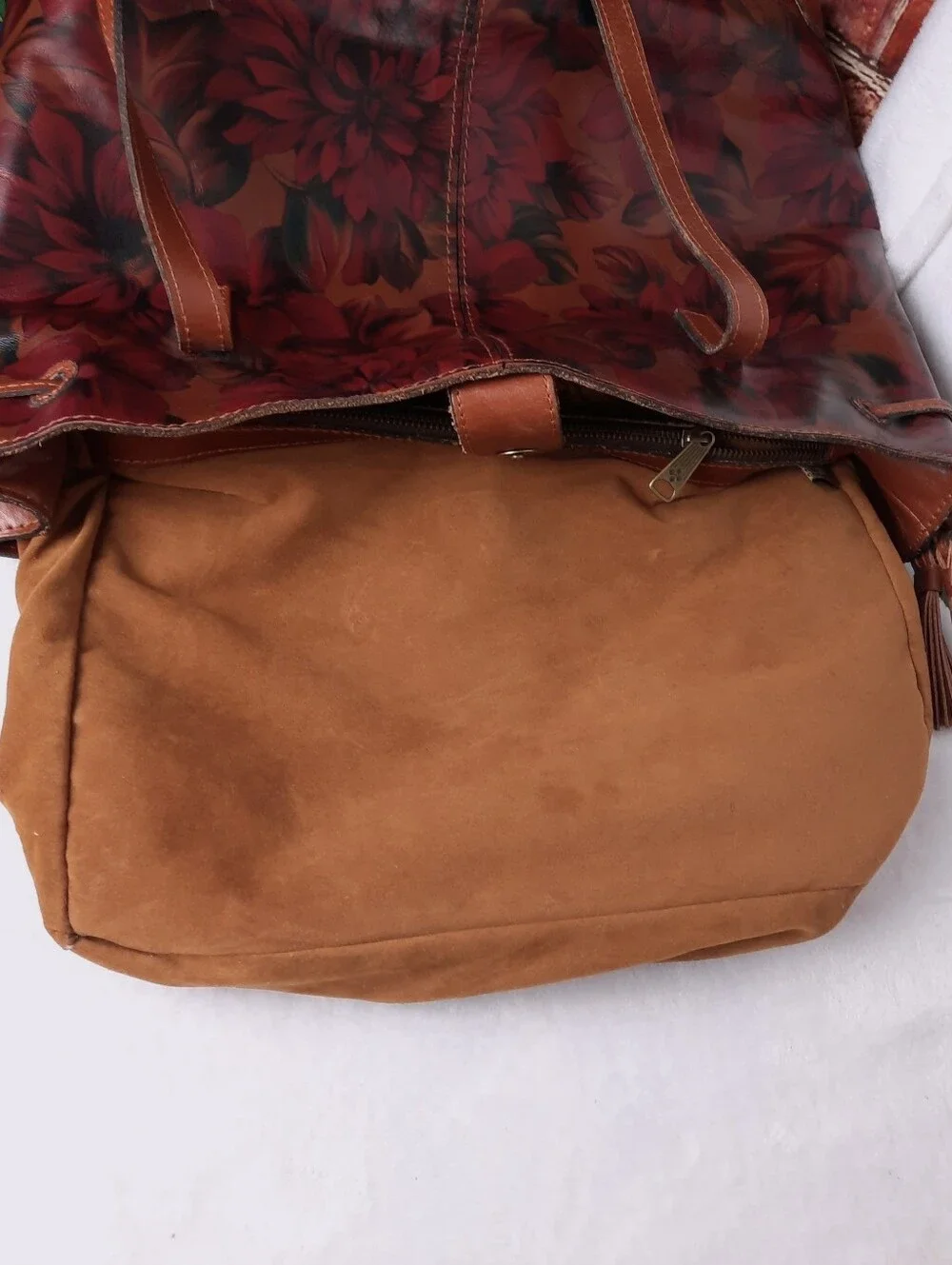 Patricia Nash Peruvian Painting Whitney Leather Tote Drawstring Bag